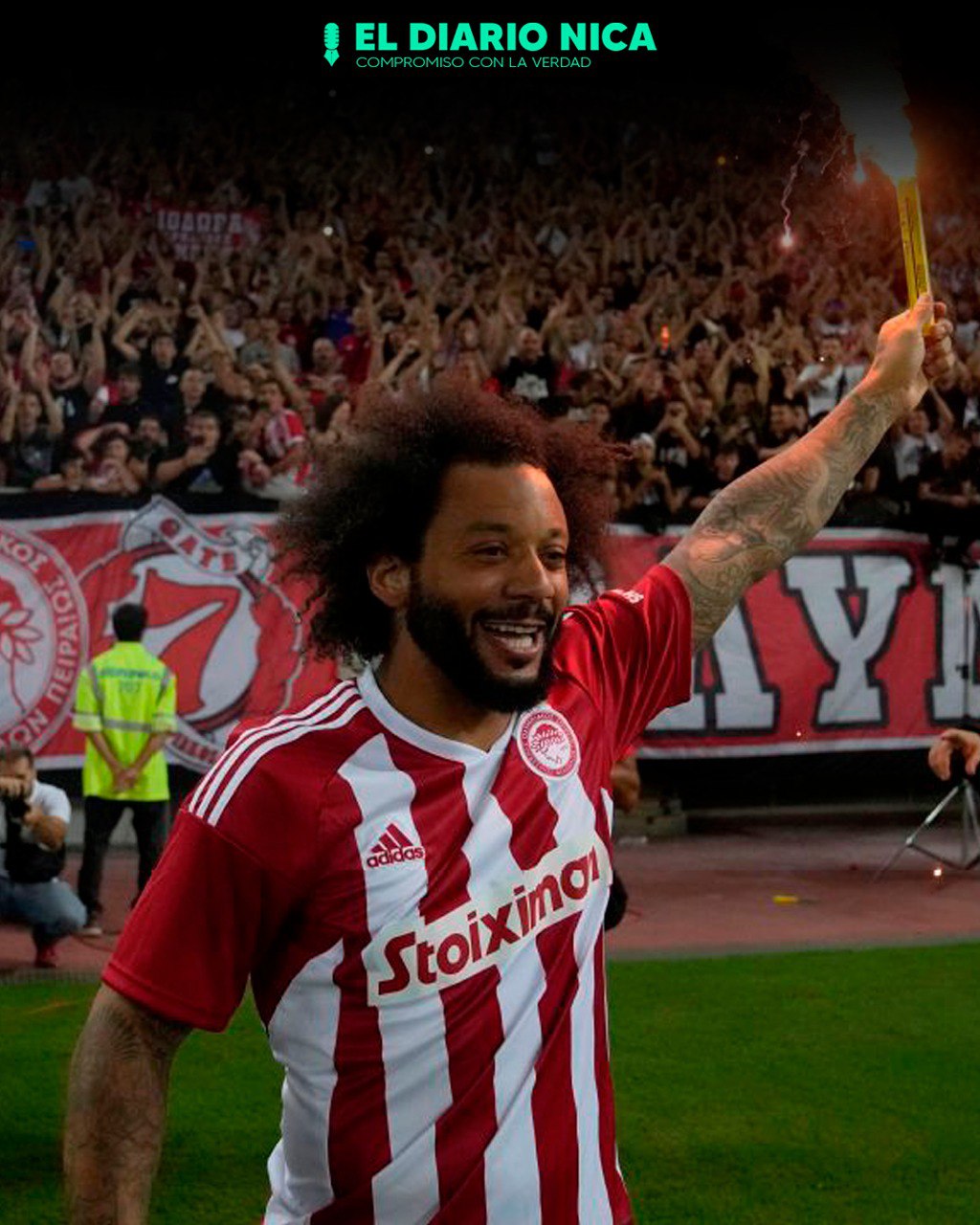 Marcelo es recibido por más de 20 mil aficionados del Olympiacos