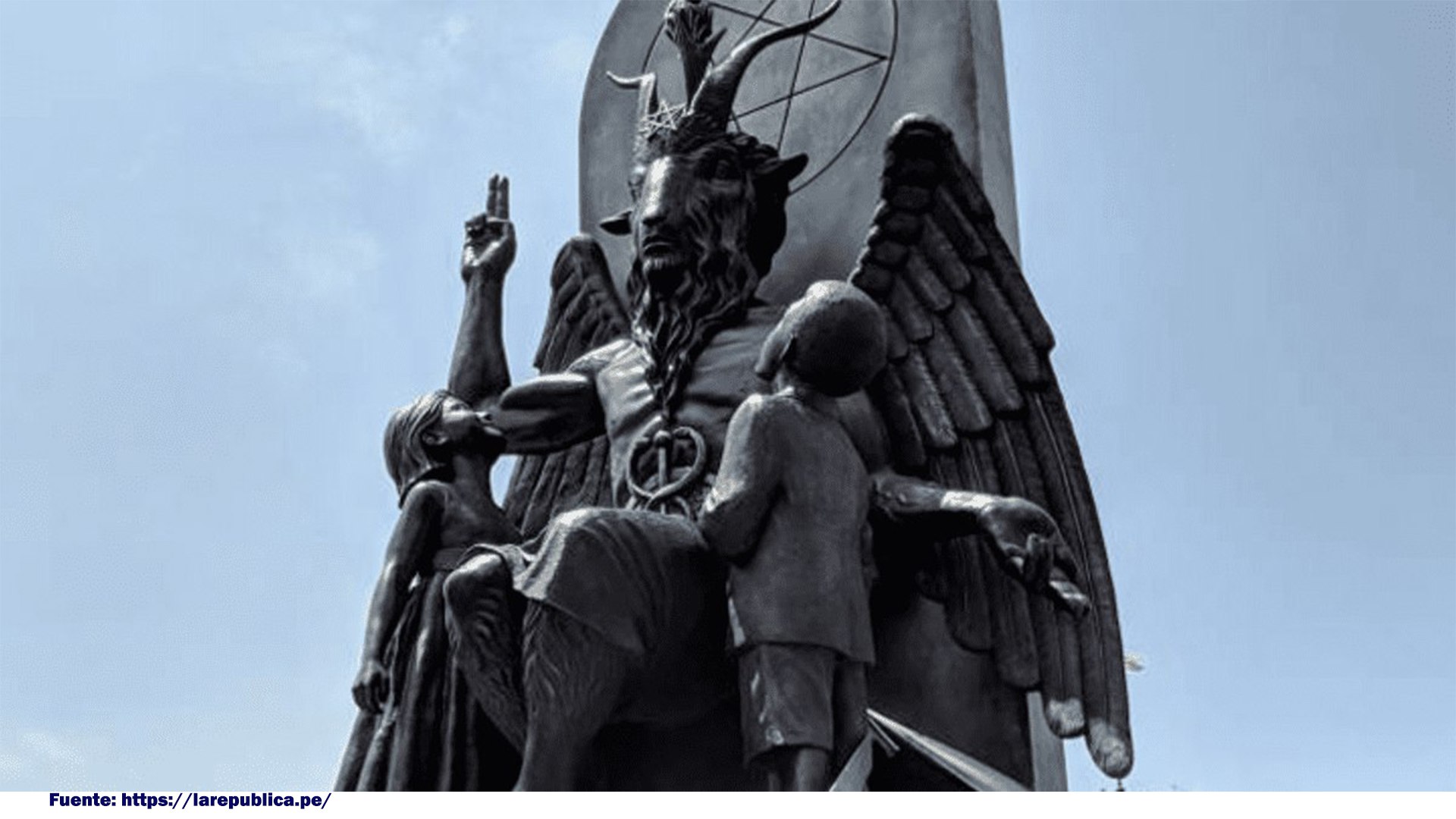 Inauguran estatua demoníaca de un templo satánico en Arkansas, EE.UU