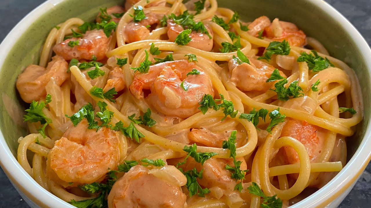 Pasta con Camarones al estilo Nica